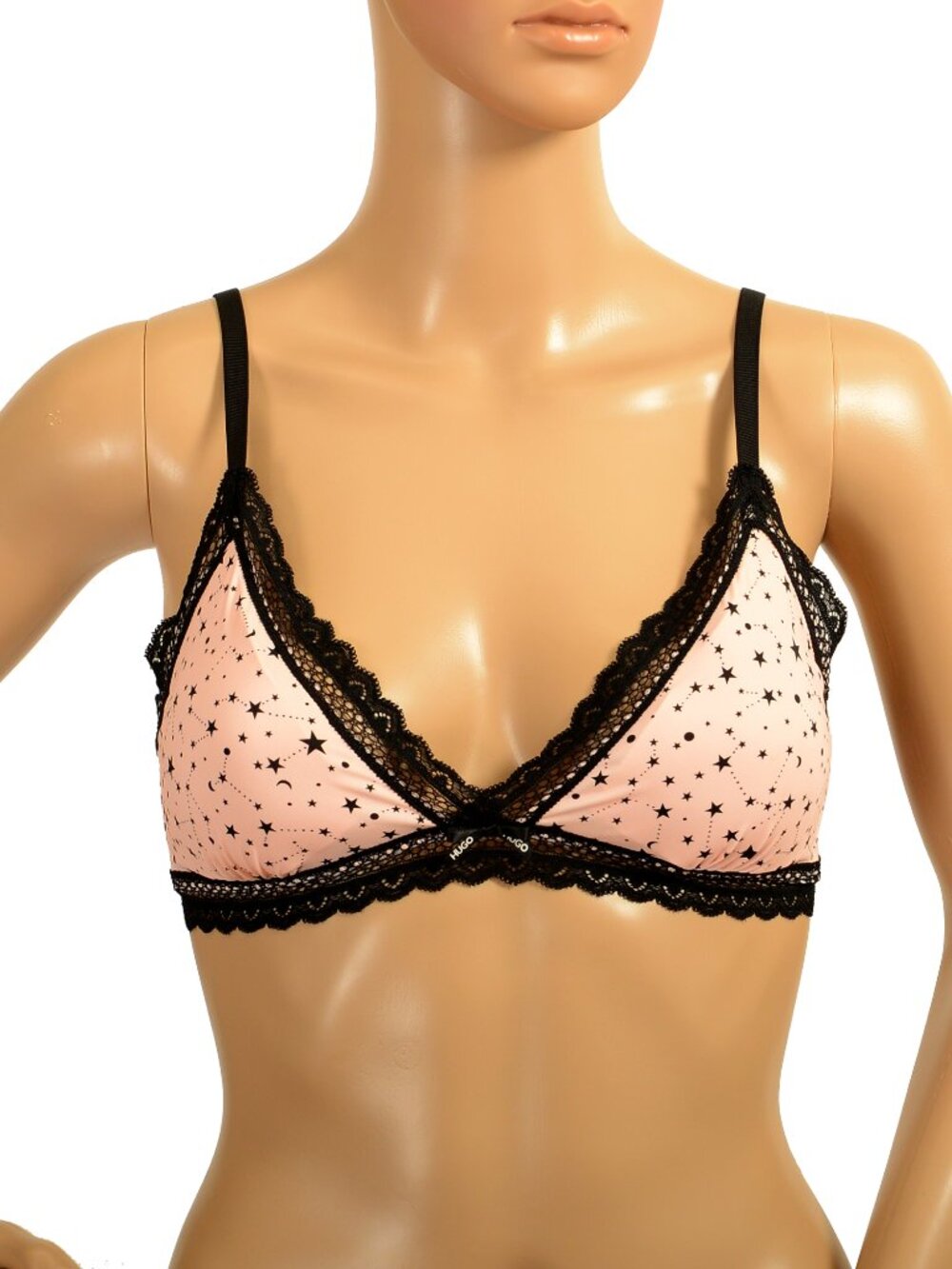 Hugo Boss Women's "Triangle Unique" Star Print Lace Padded Bra US S IT 40